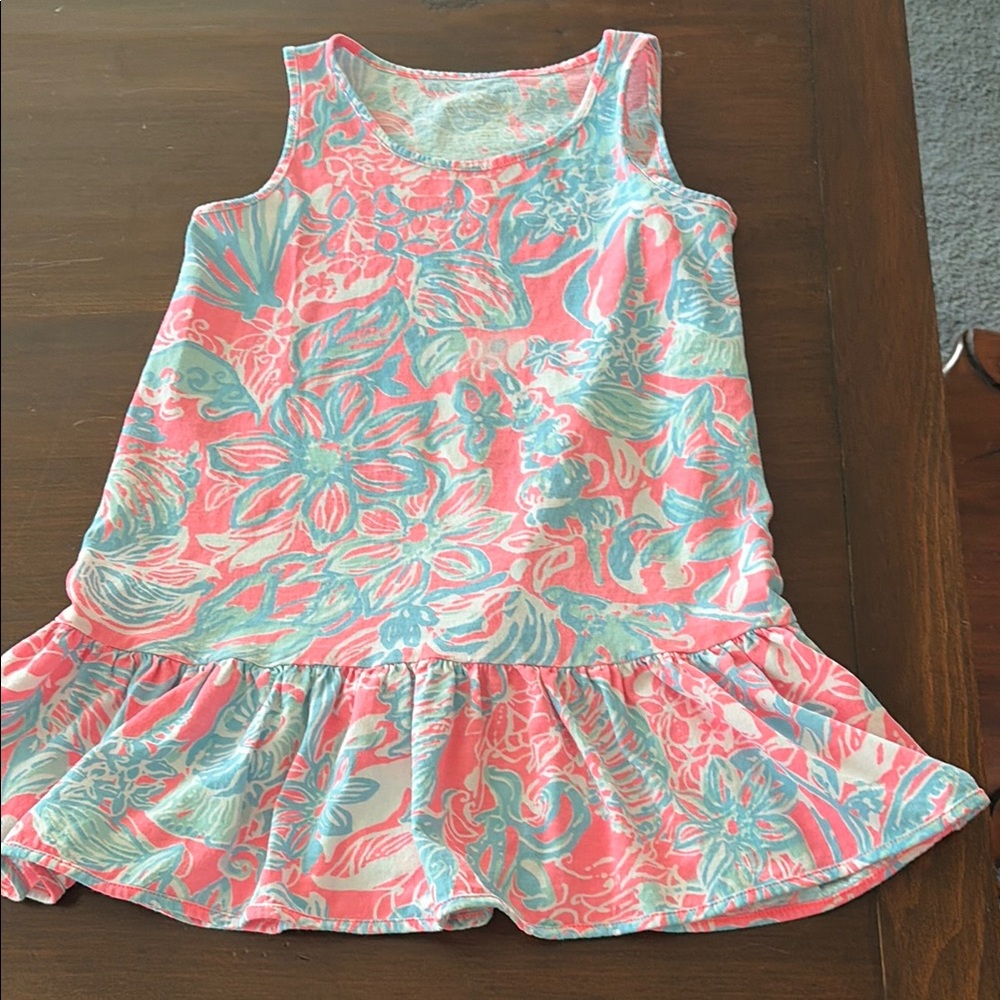 Lilly Pulitzer Girls Pink & Aqua Floral size 4-5 cotton
